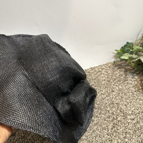 VINTAGE Henri Bendel Wide Brim Black Straw Church Sun Hat ITALY main image 4